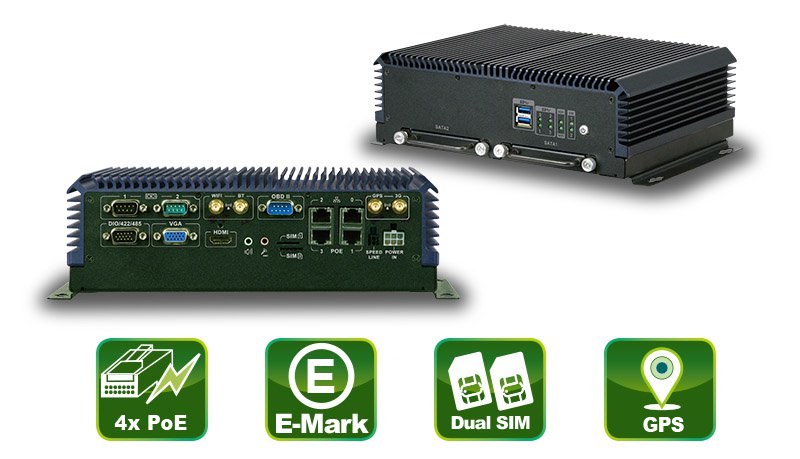 IVS-300 – Embedded PC mit 4 PoE LAN Ports