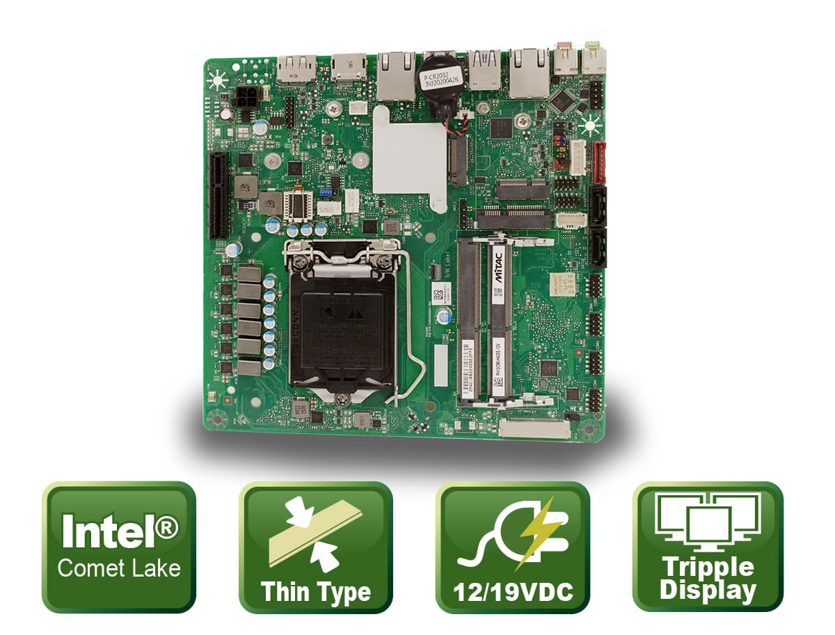 Thin Mini-ITX Board mit Comet Lake 10-Kern CPU support